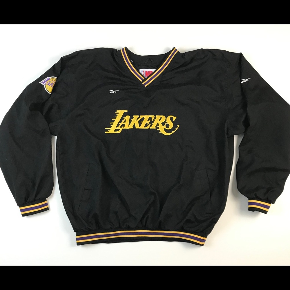 Reebok Los Angeles Lakers Black & Gold V-Neck Pullover Sweater
